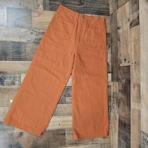 Lykke‎ Wullf Sandi Wide Leg Pants Large Copper Orange Rust Cropped High Waist